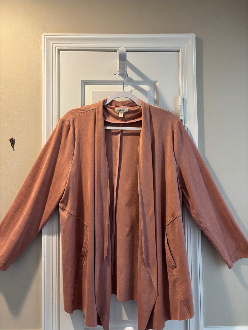 Style & Co Women’s Dusty Rose Open-Front Draped Jacket